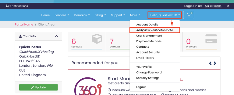 How to add client verification – Client Area – Knowledge Base