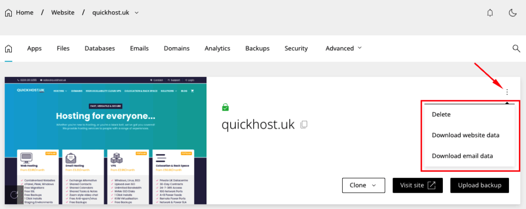 Download/Upload website backups – Enhance Hosting – Knowledge Base