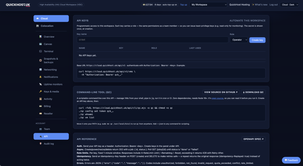 How to use API keys and the qc command-line tool – Cloud Workspace ...
